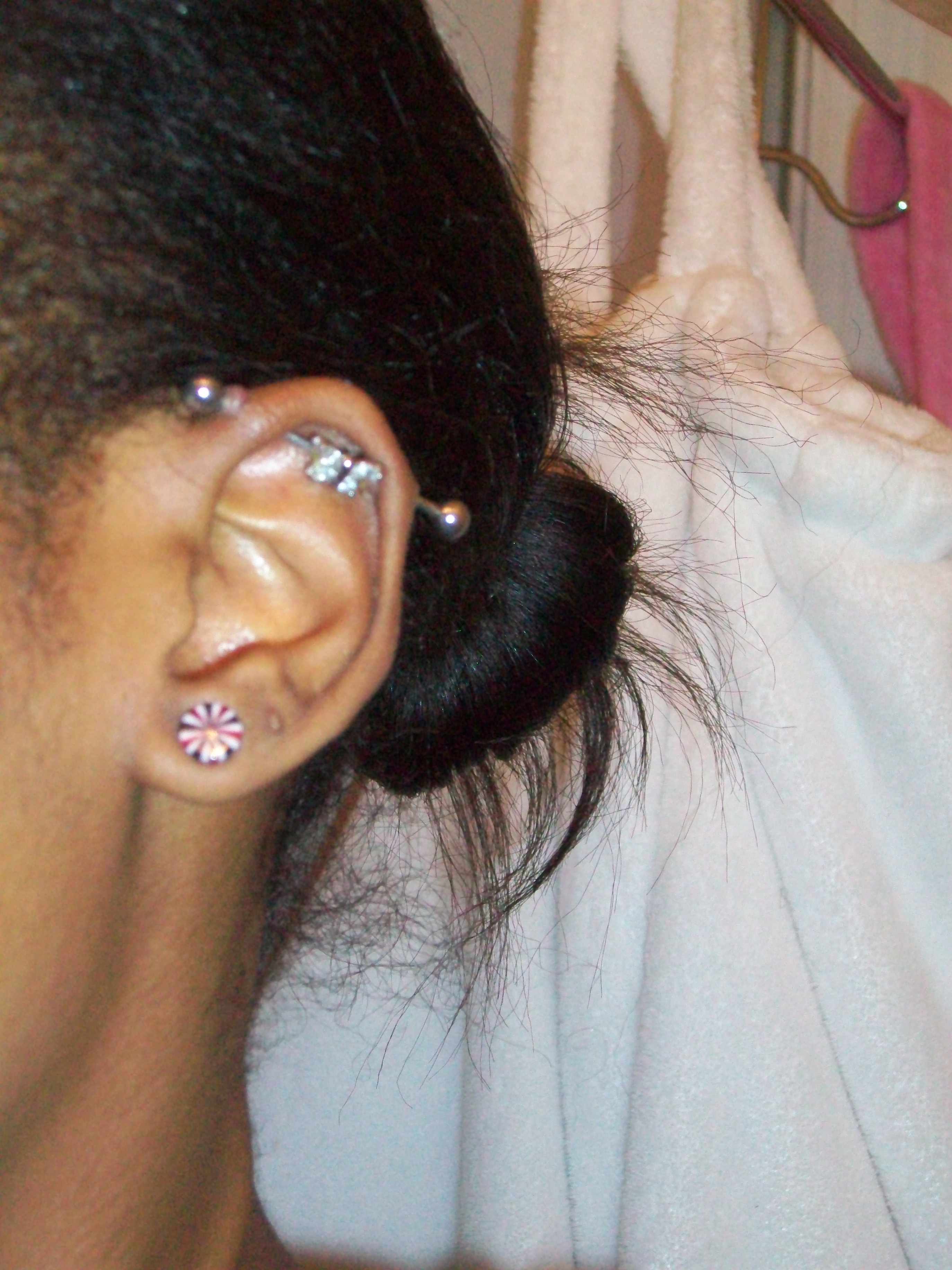 Butterfly Industrial Barbell Set With Clear Cz Gems