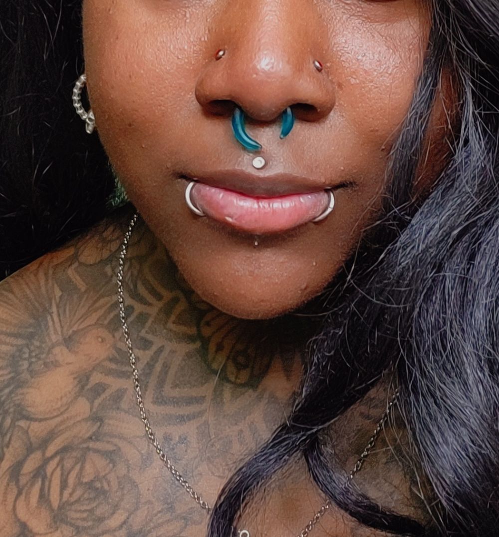 Matte Glass Septum Pincher Frosted Sea Glass