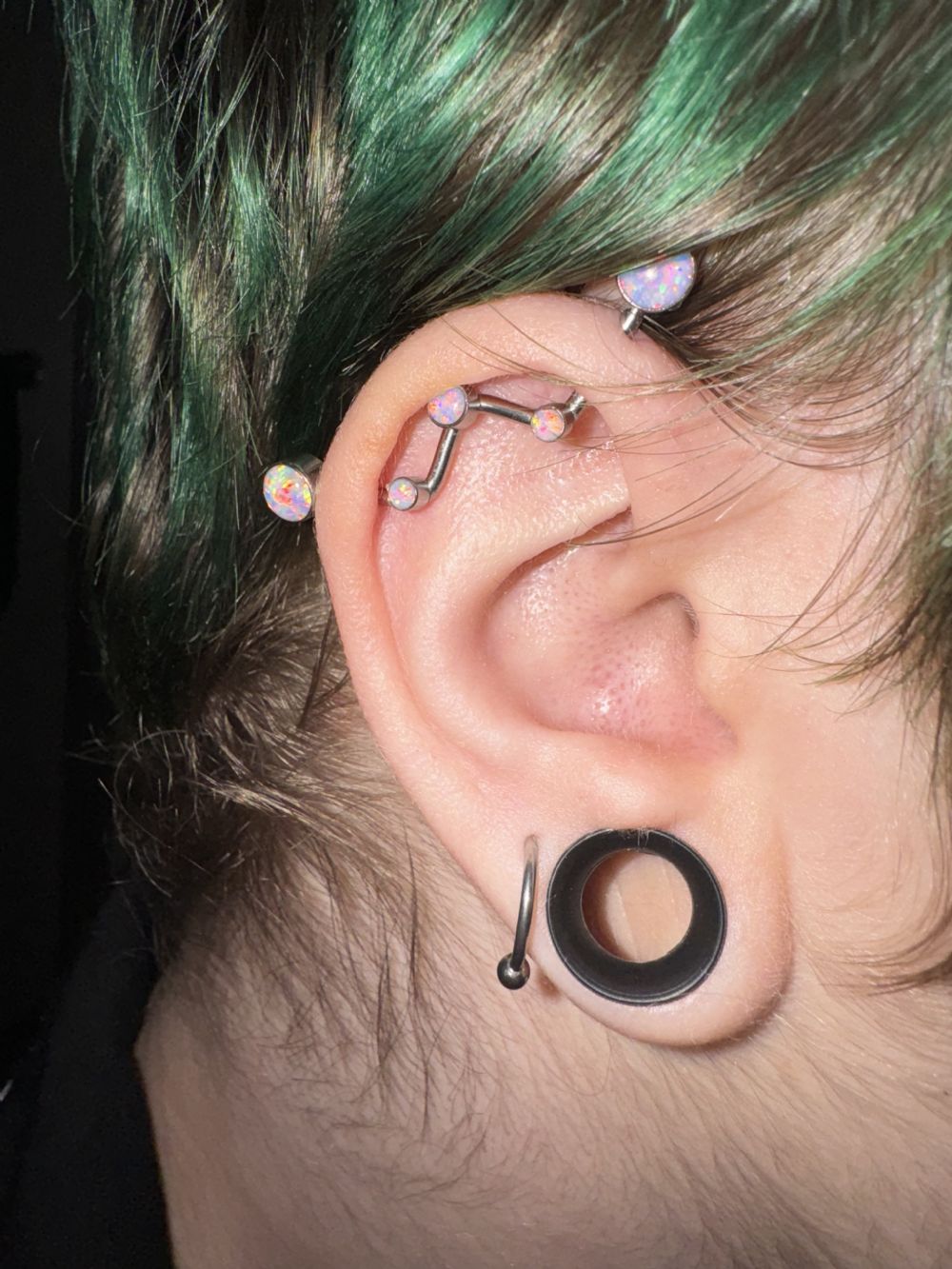 Piercings Opal Custom Industrial Bar Opal Industrial Barbell With