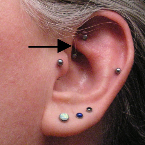 white belly piercing