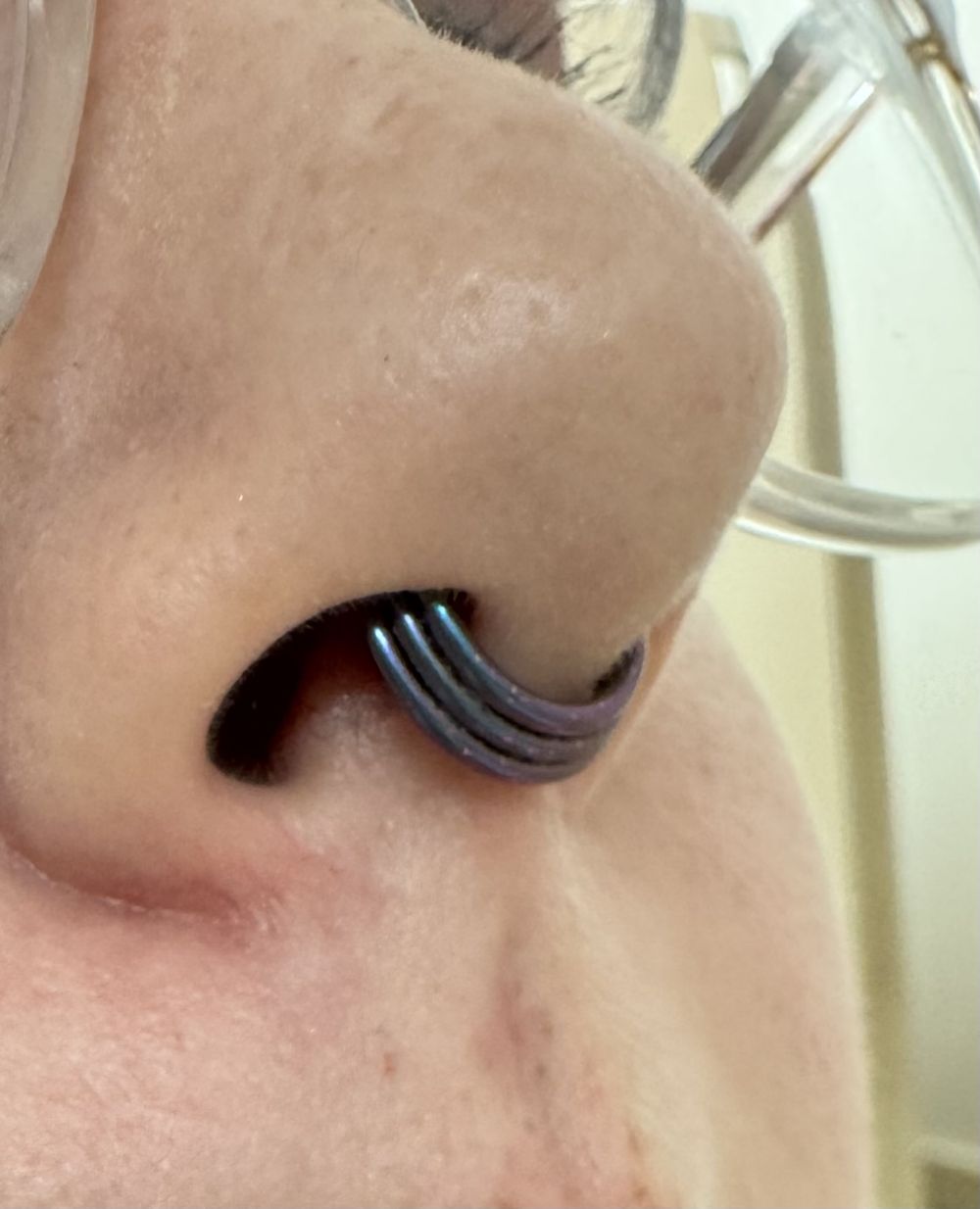 Titanium Triple Stacked Septum Clicker Ring