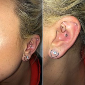 Threadless Steel Micro Gem Labret Customer Photo