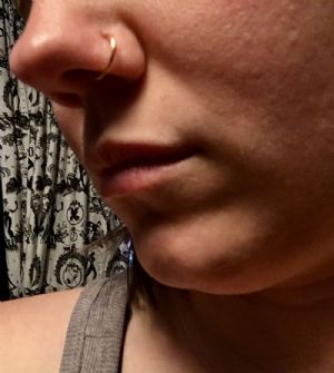 Rose Gold Colored Nose Hoop Customer Photo