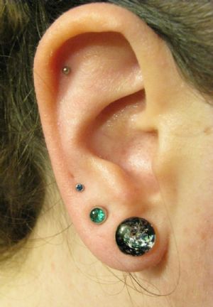 CUSTOM ORDER Two Color Galaxy Plug Customer Photo