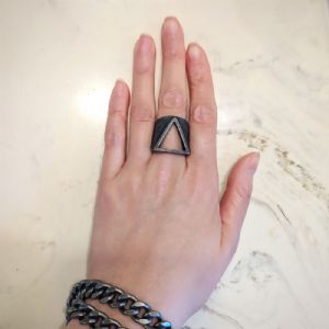 Steel Triangle Ring Customer Photo