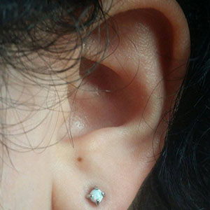 Prong Set Synthetic Opal Earrings Customer Photo