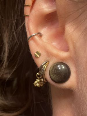 Single Flare Stone and Glass Plug Customer Photo