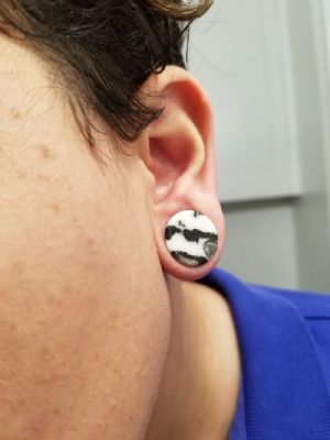 Zebra Jasper Stone Plug Customer Photo