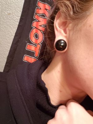 Single Flare Dome Front Stone and Glass Plugs Customer Photo