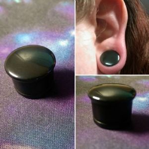 Single Flare Hematite Plug Customer Photo