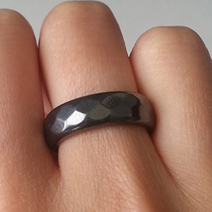 Faceted Hematite Ring Customer Photo