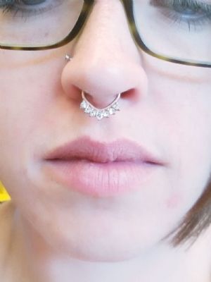 Jeweled Triangle Trim Septum Clicker Customer Photo