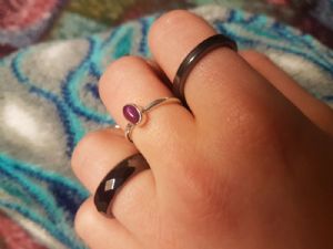 Faceted Hematite Ring Customer Photo