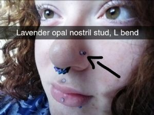 Steel Synthetic Opal Nosescrew Customer Photo