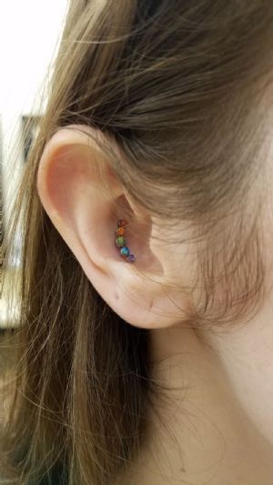 Titanium Internally Threaded Opal Curved Cluster End Customer Photo
