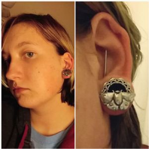 Steel Filigree Moth Single Flare Eyelet Customer Photo