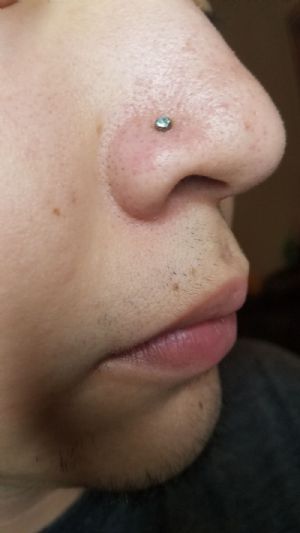 Titanium Threadless Bezel Set Gem End Customer Photo