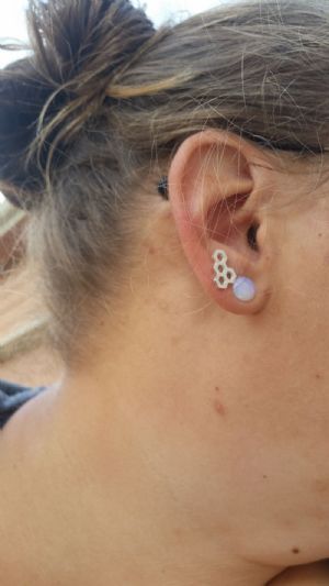Honeycomb Stud Earrings Customer Photo