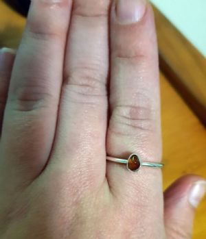 Silver and Free Form Amber Ring Customer Photo