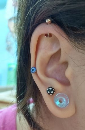Gold PVD Plated Labret Customer Photo