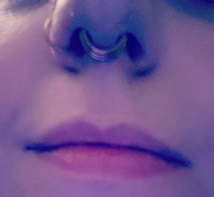 Triple Stacked Septum Clicker Ring Customer Photo