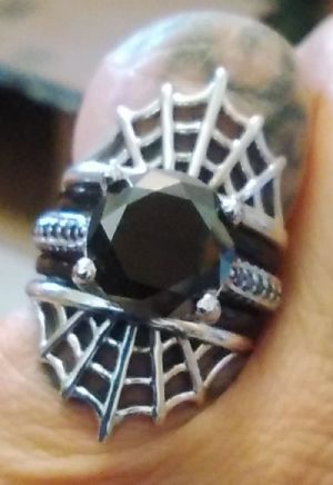 Silver Spiderweb Ring Customer Photo