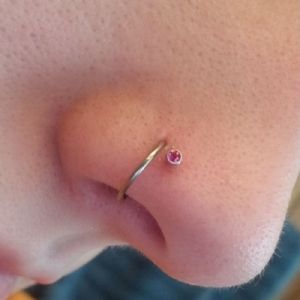 Steel Bezel Set Gemmed Nosescrew Customer Photo