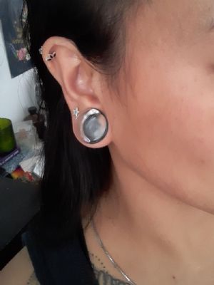 Silver Lotus Earrings Customer Photo