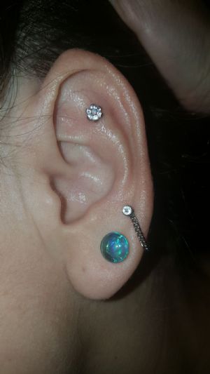 Luminescent Seafoam Glass Plugs Customer Photo