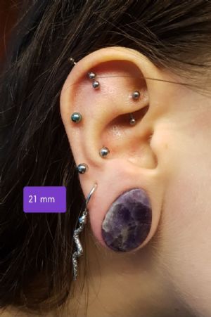 Amethyst Teardrop Plug Customer Photo