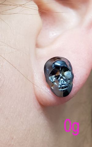 Crystal Skull Glass Plugs Customer Photo