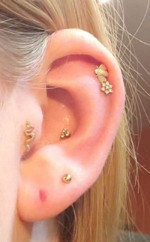 14k Gold Bumble Bee Threadless End Customer Photo
