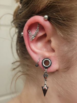 Steel and Triple Chain Floating Industrial Barbell Customer Photo