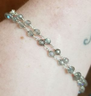 Genuine Gemstone and Silver Wrap Necklace Customer Photo