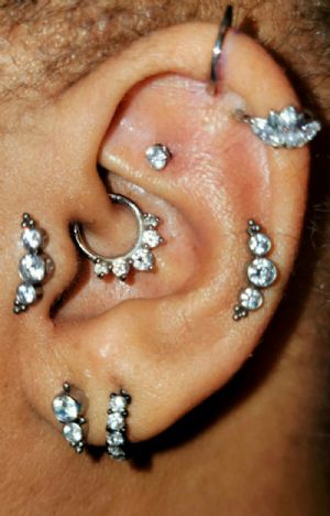 Titanium Tiered Gemmed Threadless End Customer Photo