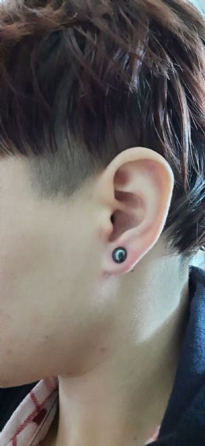 Single Flare Hematite Plug Customer Photo