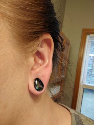 Steel Super Gem Teardrop Plugs Customer Photo