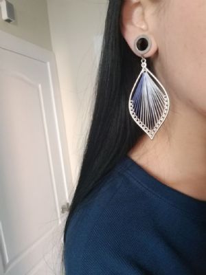 Midnight Woven Feather Dangle Eyelets Customer Photo