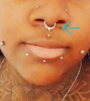 Steel Gemmed Circlet Clicker Ring Customer Photo