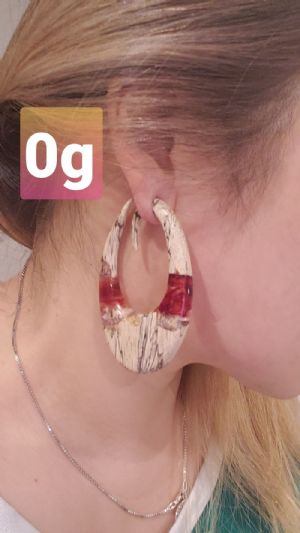 Tamarind Wood Lava Hoops Customer Photo