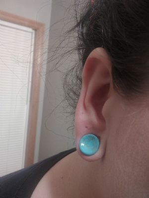 Stone and Glass Concave Plugs Customer Photo