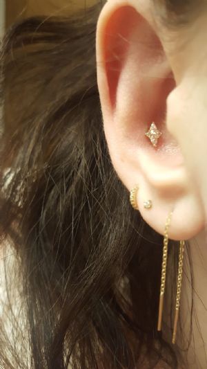 Solid 14k Gold Ethereal Threadless End Customer Photo