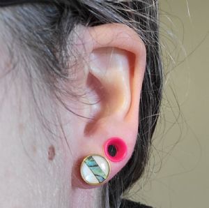 Abalone and Mother of Pearl Plugs Customer Photo