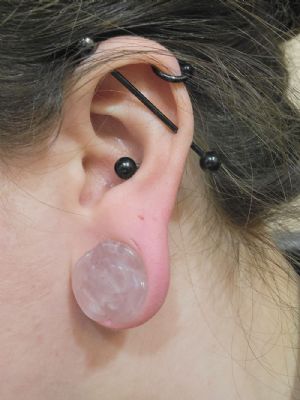Stone and Glass Rose Plugs Customer Photo