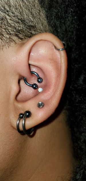 Titanium Internally Threaded Circular Barbell Customer Photo