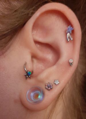 Steel Beaded Gem Drop Labret Customer Photo
