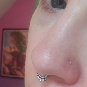 14k Gold Cz Prong Set Gem Nosescrew Customer Photo