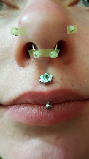 Titanium Internally Threaded Opal Flower End Customer Photo