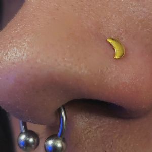 Titanium Crescent Moon Nosescrew Customer Photo
