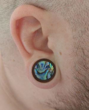 Bloodwood Plugs with Abalone Inlays Customer Photo
